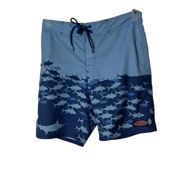 Vineyard Vines short swim trunks,men size 28.Blue, side zip pocket,whale,logo - Picture 6 of 15